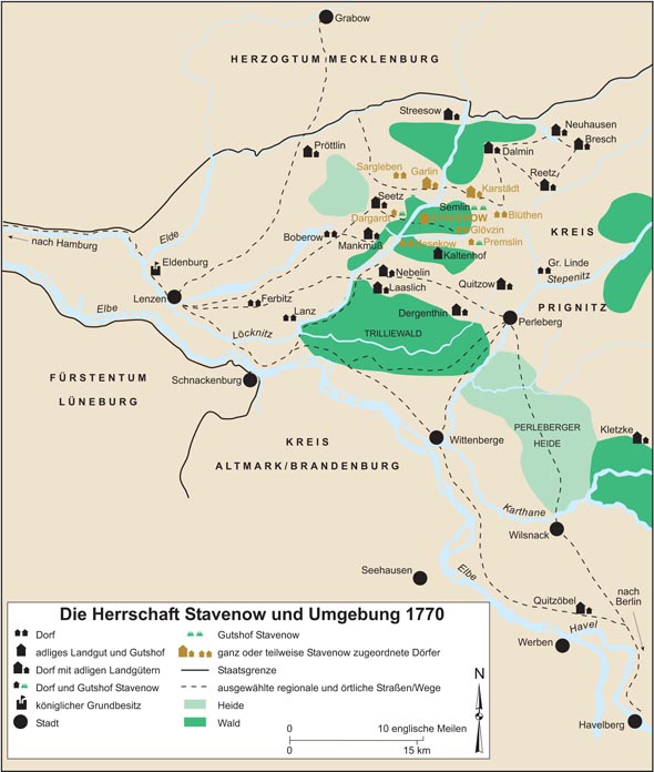 Die Herrschaft Stavenow und Umgebung 1770
